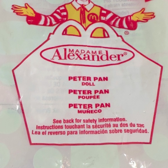 Vintage Madame Alexander Disney Peter‎ Pan Mini Doll McDonald’s Happy Meal Toy - Picture 6 of 8